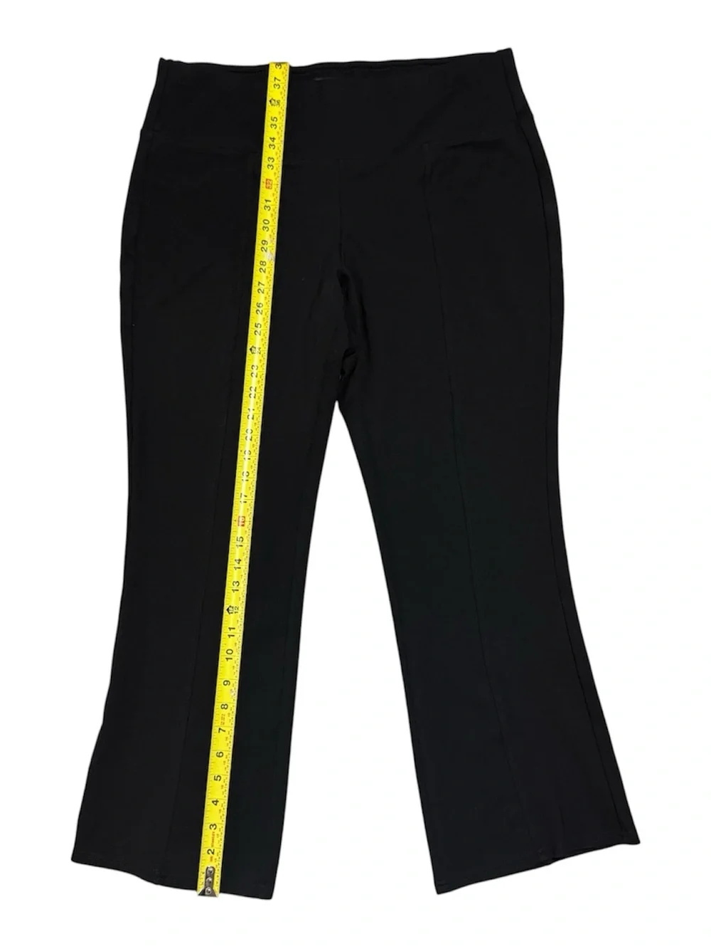 Sabrina Lauren New York Flare Dress Pants Black Front Seam Stretch XL